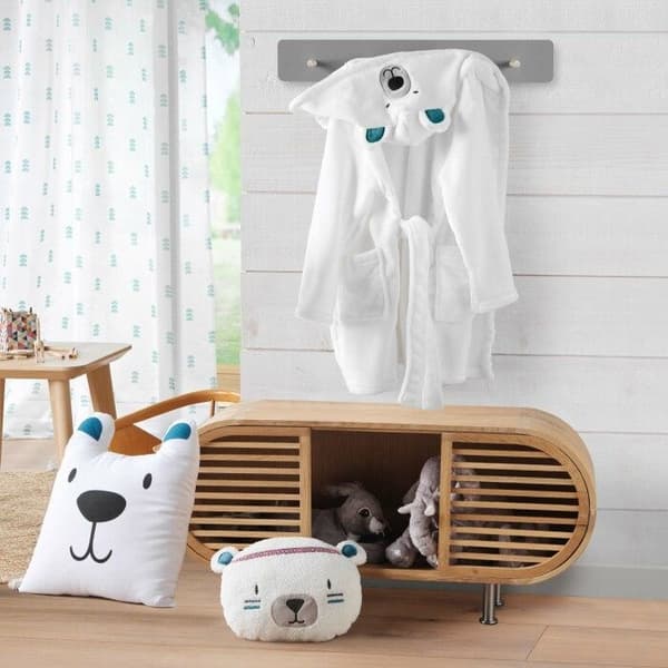 Kudde - INREDDNINGENS MILDHET - Björnhuvud - 30x30 cm - 100% polyester - Vit