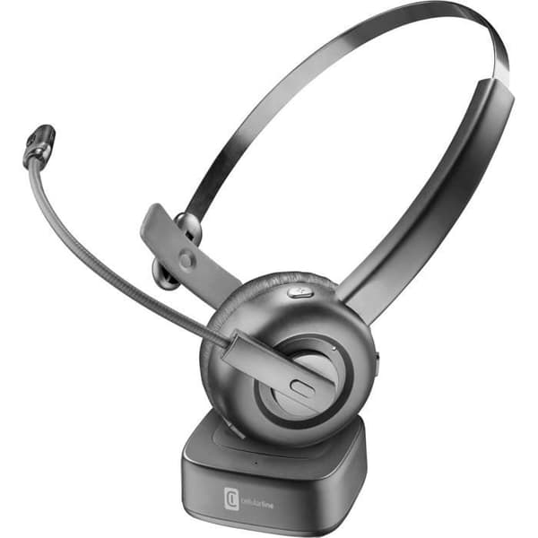 Cellularline Home Office React – Mono Bluetooth-hörlurar med laddningsbas, justerbar mikrofon, 35 h