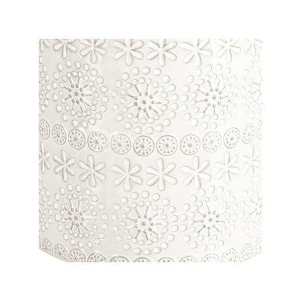 Kompakt förvaring för bomull Porcelain RELIEF Vit Spirella