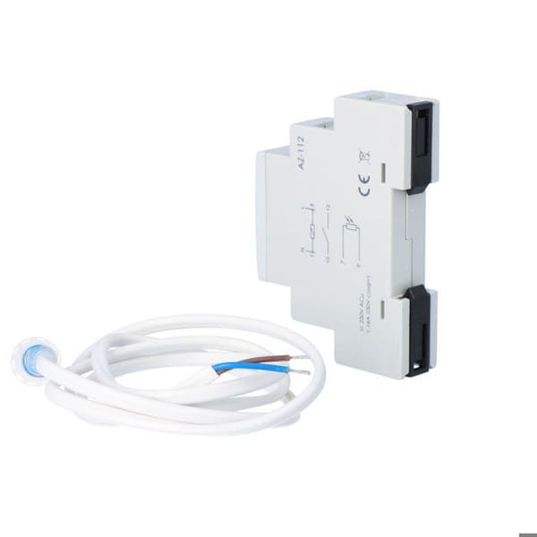 Skymningsrelä AZ-112 I=16A, extern hermetisk sensor Ø 10, 1 modul