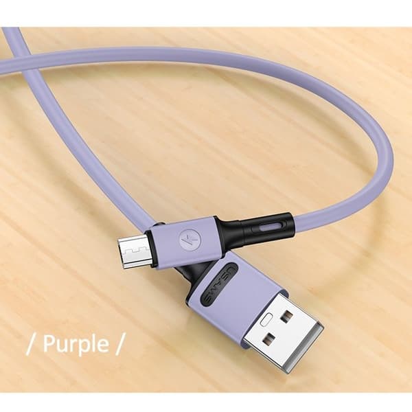 USAMS MicroUSB-kabel 1 m Snabbladdning Lila