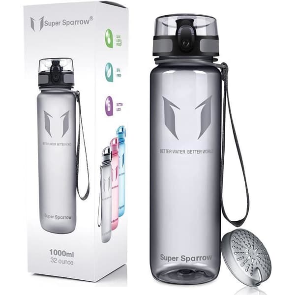 Super Sparrow Vattenflaska - Flaska, 750ml, Slät-Grå