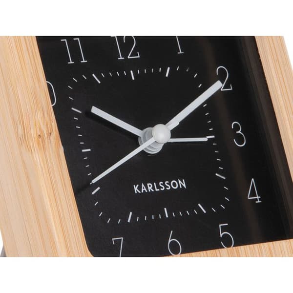 Väckarklocka - KARLSSON - Neat Square - Bambus - Svart - Rektangulär