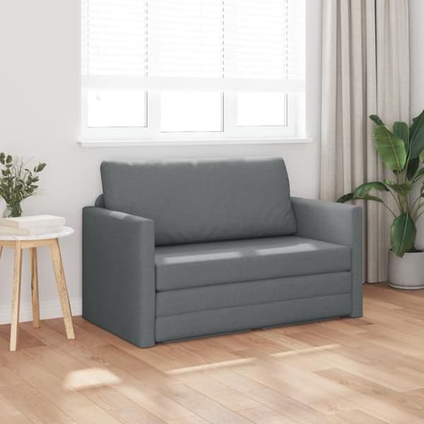 Soffa Säng Sol 2 i 1 Grå Antracit 124x71x78 cm Tyg