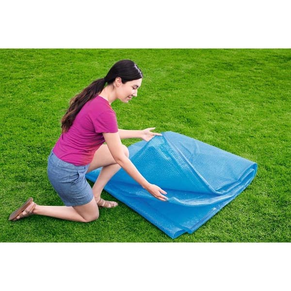 Solskydd - BESTWAY - Runt poolskydd 457 cm - Blå - Diameter 470 cm