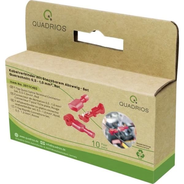 Grenanslutning - Quadrios - 2011C402 - 2 poler - 0,5-1 mm²