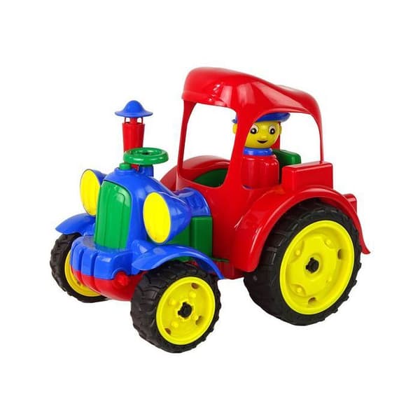 Stor Traktor Dragfordon Gård Figur Gummihjul