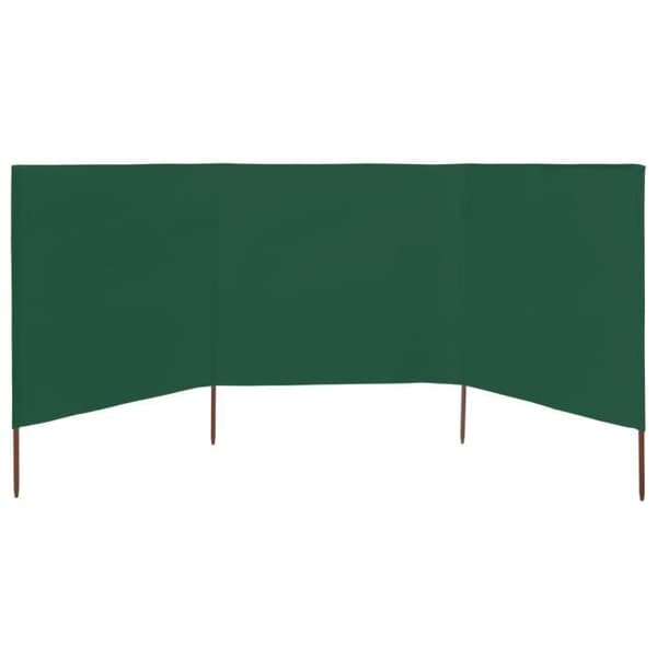 vidaXL 3-Panel Skärm Tyg 400 x 160 cm Grön