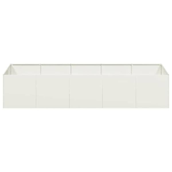 vidaXL Blomlåda vit 200x80x40 cm stål 860753