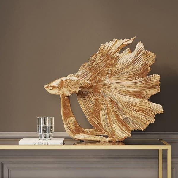 Dekoration kampfisk 34cm guld Kare Design