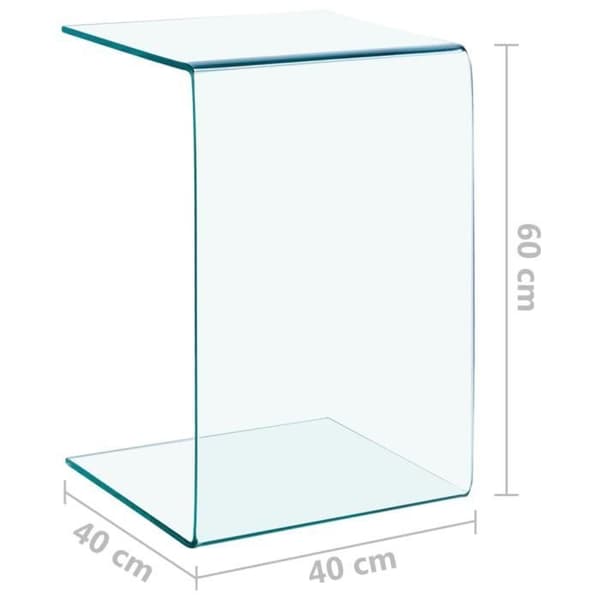 vidaXL Sidobord 40x40x60 cm Härdat glas