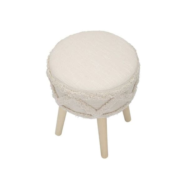 Puff med tuftad effekt "Damasco" 41cm Beige
