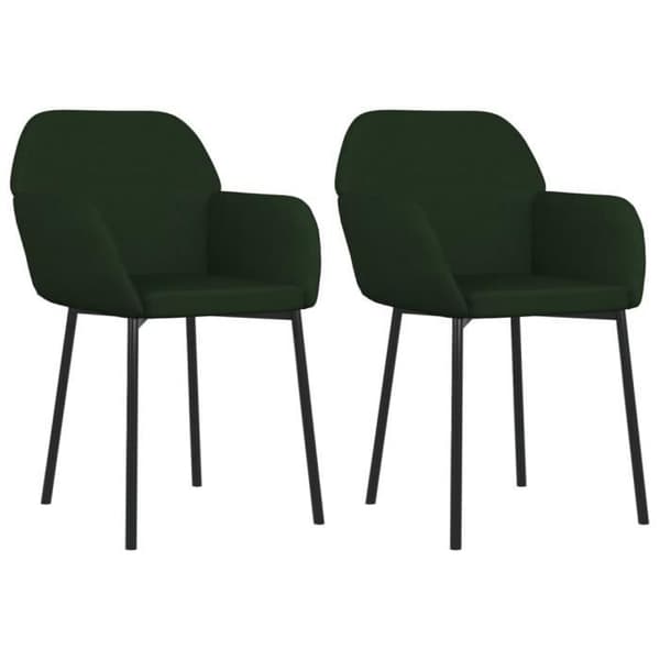 vidaXL Matstolar 2 st Mörkgrön sammet 344703
