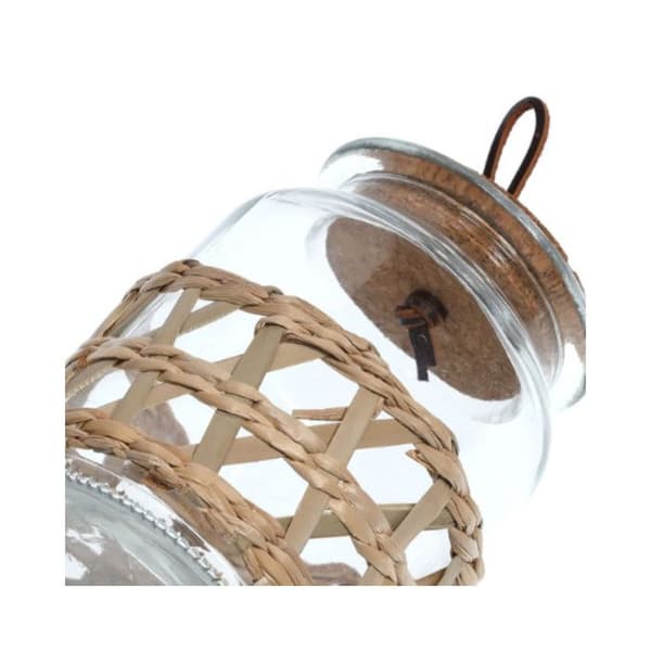 Glasburk med flätad sugrör 610 ml