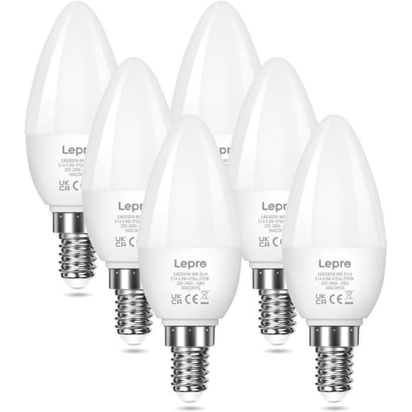 Ampull LED E14 - LEPRO - 4,9W - Motsvarar 40W - Paket med 6 - Varmvit