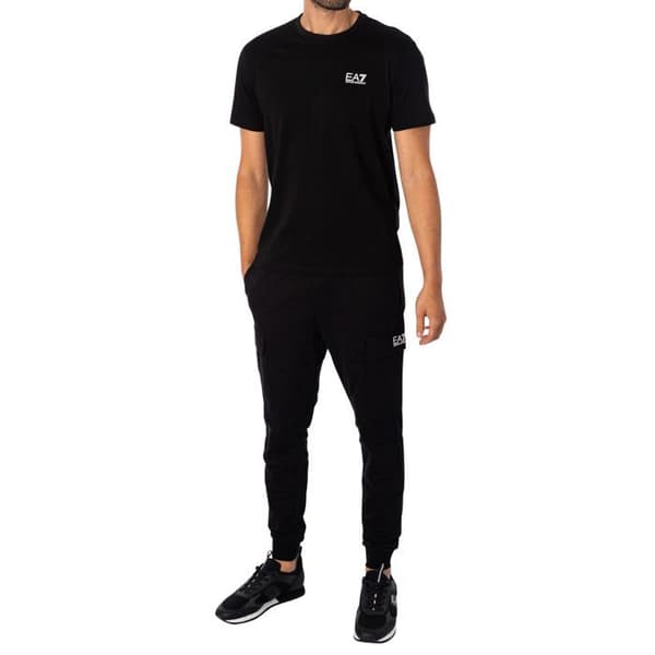 T-shirt med logotyp på bröstet - EA7