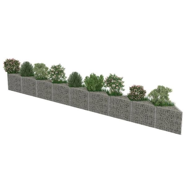 Gabion Wall - vidaXL - 630 x 30 x 50 cm - Galvaniserat stål - Silver - Rektangulär