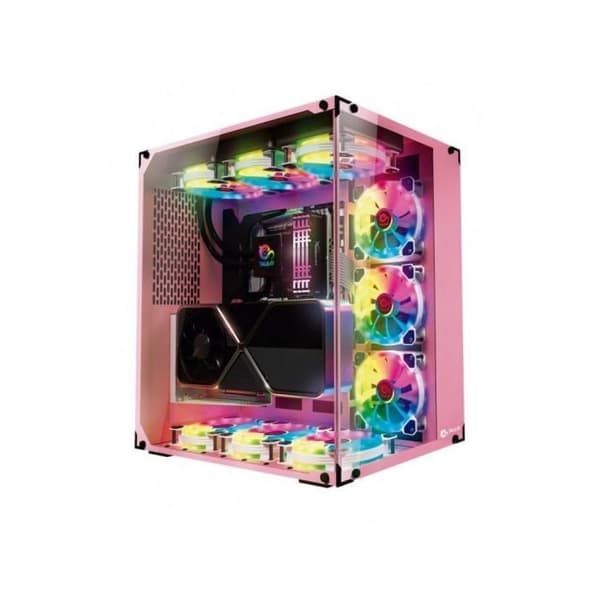 PC-chassi - Talius - Cronos RGB - ATX - 3 fläktar - Rosa