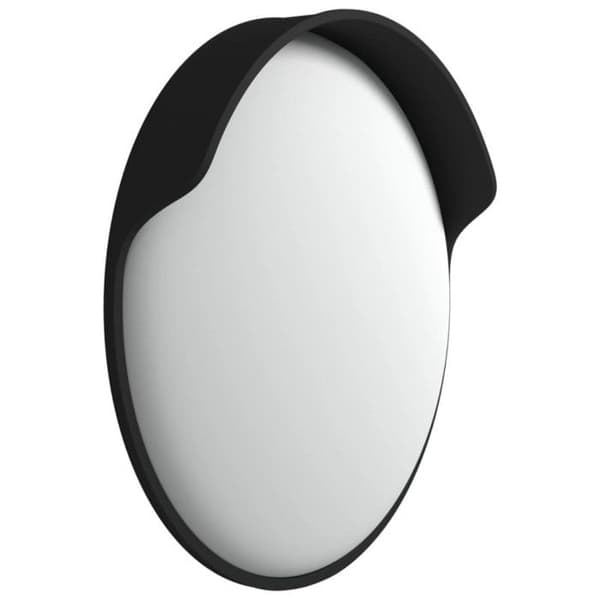 Svart utomhus konvex trafikspegel 45 cm polykarbonat