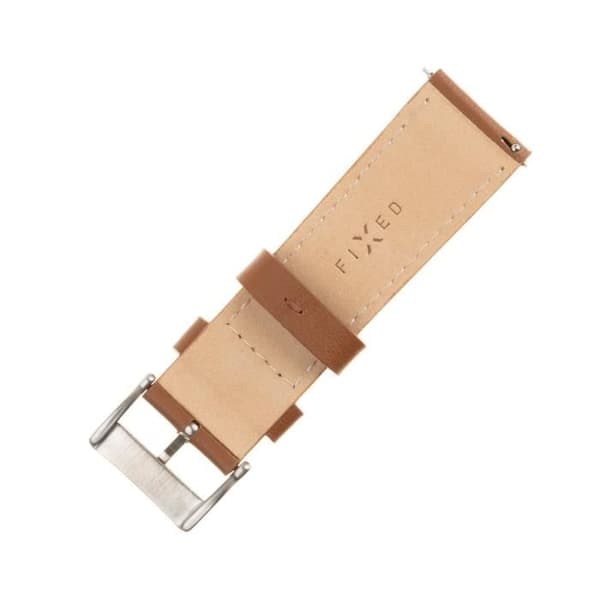 Läderarmband - FIXED - Läderrem - 20 mm - Brun - Kompatibel med smartwatch