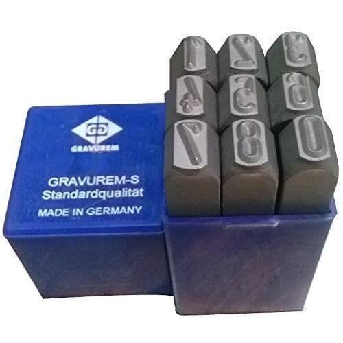 Slagstämplar - GRAVUREM - Siffrorna 0-9 - Stift 2 mm - Matt satinert