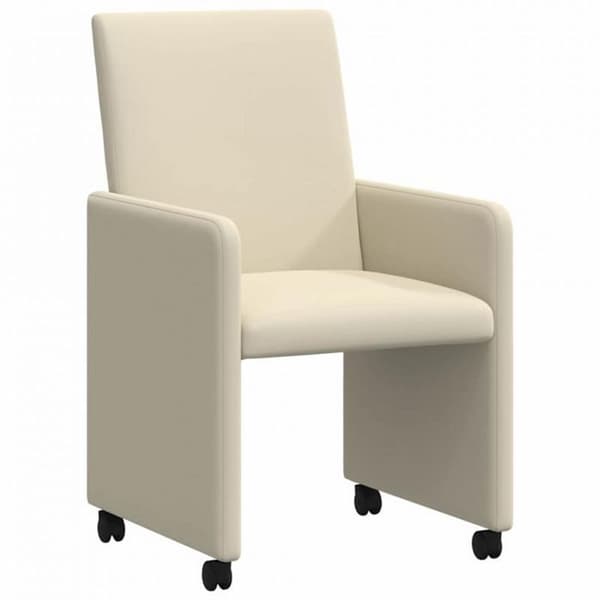 VidaXL Matstolsstolar med hjul 2 st Creme
