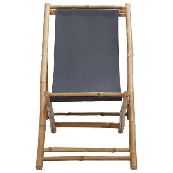 vidaXL terrassstol bambu och canvas mörkgrå