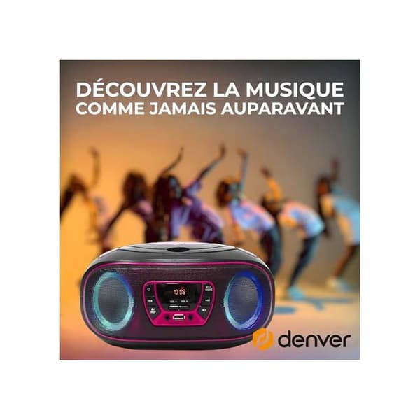 Bluetooth-högtalare - Denver - TCL-212BT - Rosa - Stereo - AUX, USB, CD