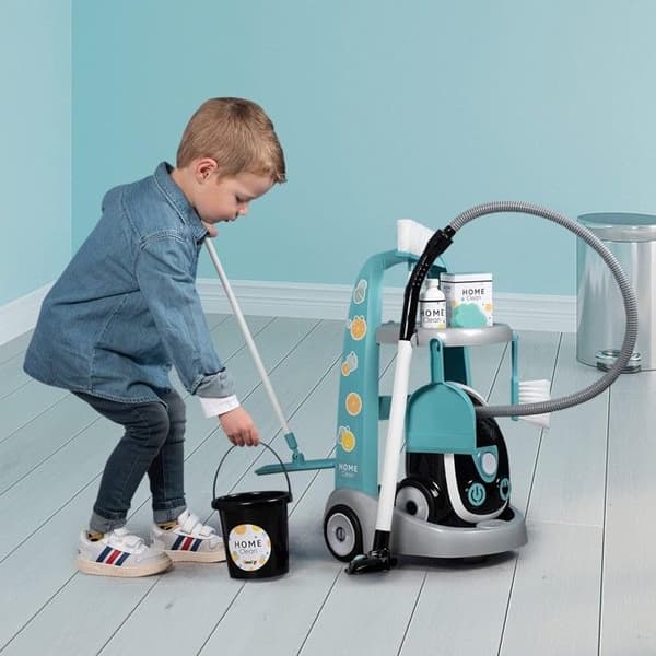 Smoby - Städvagn + Smoby Dammsugare