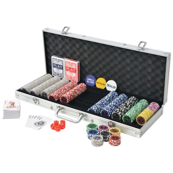 vidaXL pokerfodral med 500 laseraluminiumchips