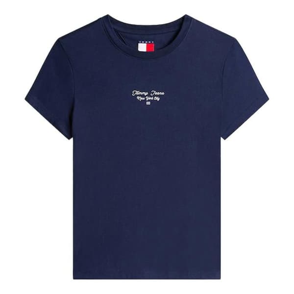 T-shirt Slim Marine Dam Tommy Hilfiger Logotyp