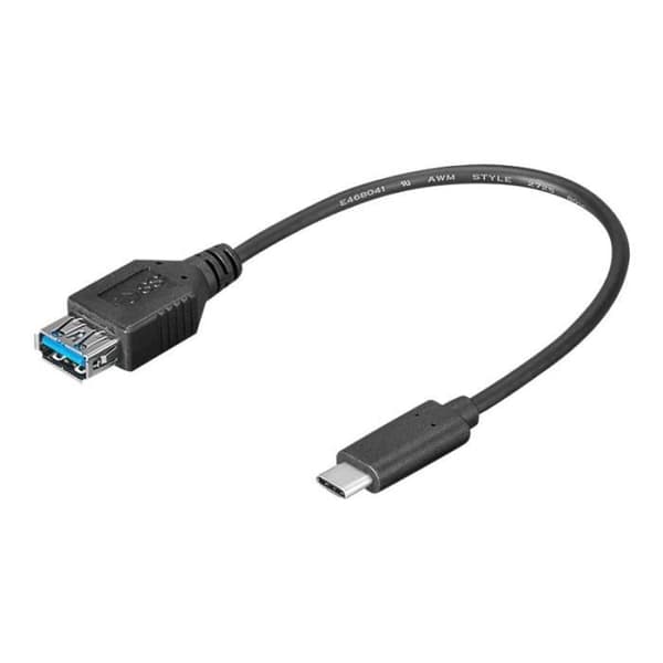 USB-kabel - MicroConnect - USB Typ A (F) till USB-C (M) - 20 cm - USB 3.1 Gen1 - Svart