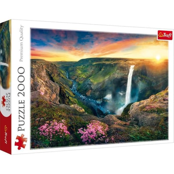 Pussel 2000 bitar: Háifoss vattenfall, Island