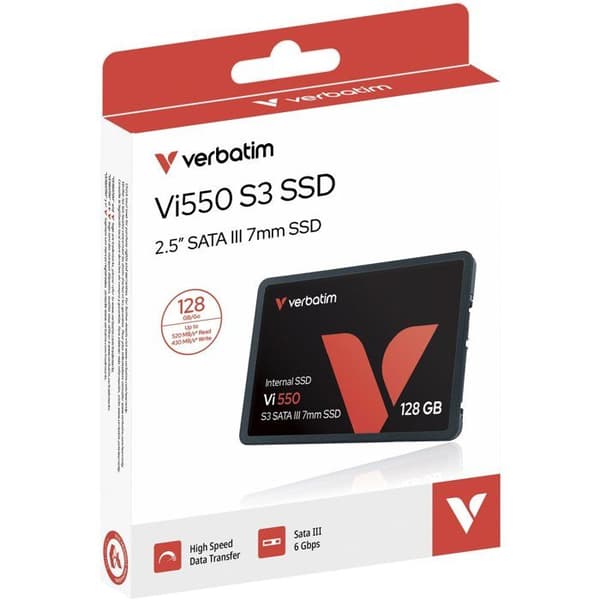 Intern SSD - VERBATIM - VI550 S3 - SATA III - 128 Go - 2,5"