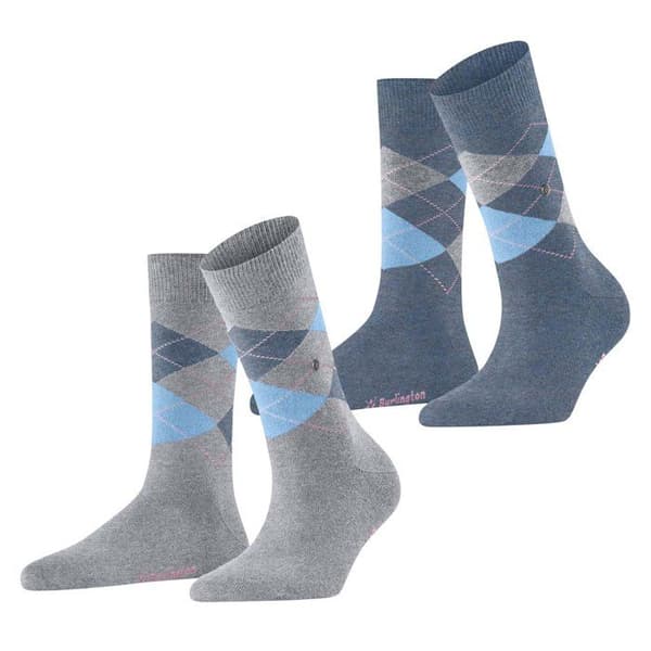 Burlington Strumpor Dam - ,Förpackning med 2,Everyday Argyle SO 2-Pack