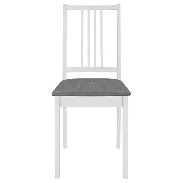 vidaXL Matstolar med kuddar set om 4 vit solid trä 247637