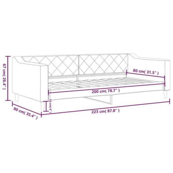 vidaXL Vilobädd crème 80x200 cm tyg 354160