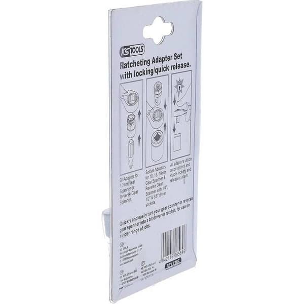 Adaptersats - KS TOOLS - GEARplus® - 4 delar - Låsning - Kvalitetsverktyg