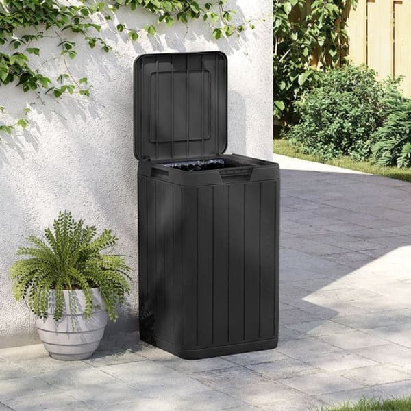 Utomhus soptunna antracit 38x38x65 cm PP