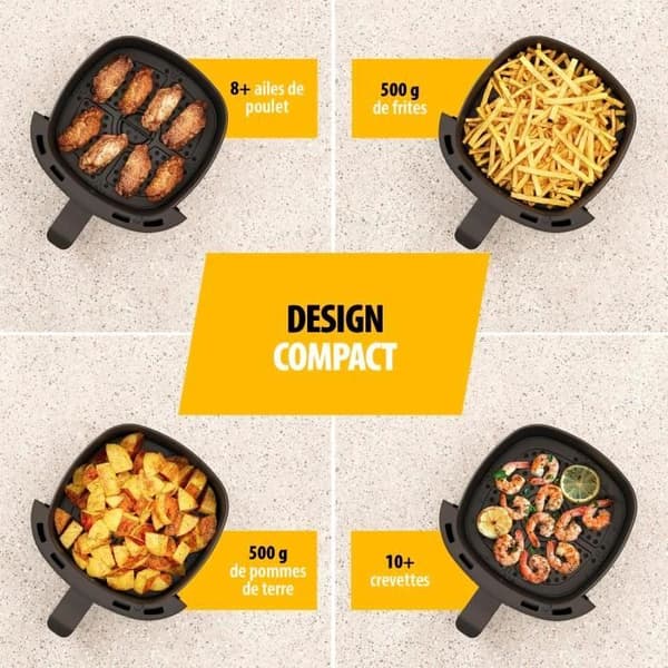 Mini luftfritös - Tristar - FR-9015 - 6 program - 2L - 1500W - Svart