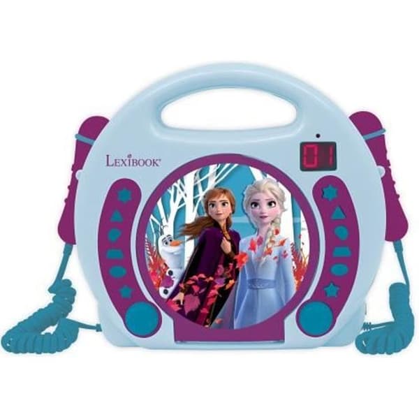 Bärbar CD-spelare med 2 mikrofoner Frozen - LEXIBOOK
