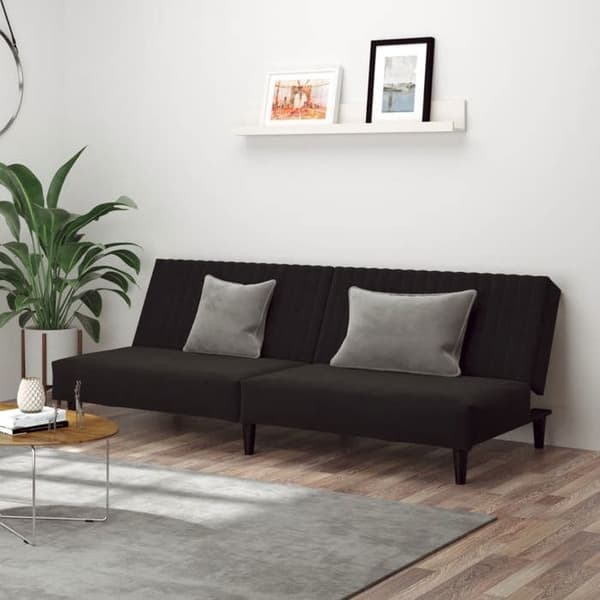 vidaXL 2-sits bäddsoffa Black Velvet 375932