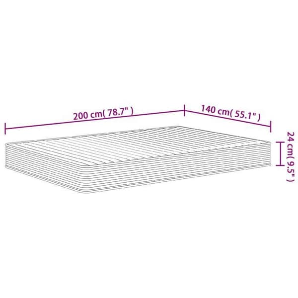 vidaXL Medium Soft Foam Madrass 140x200 cm 373011