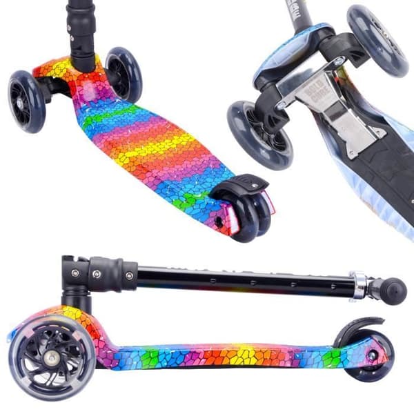 Scooter - BOLDCUBE - Crystal Rubix - 3 Hjul - Fällbar - Multifärgade LED-lampor