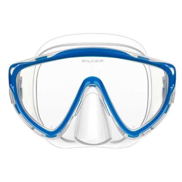 Vuxenmask i silikon korallblå - Transparent
