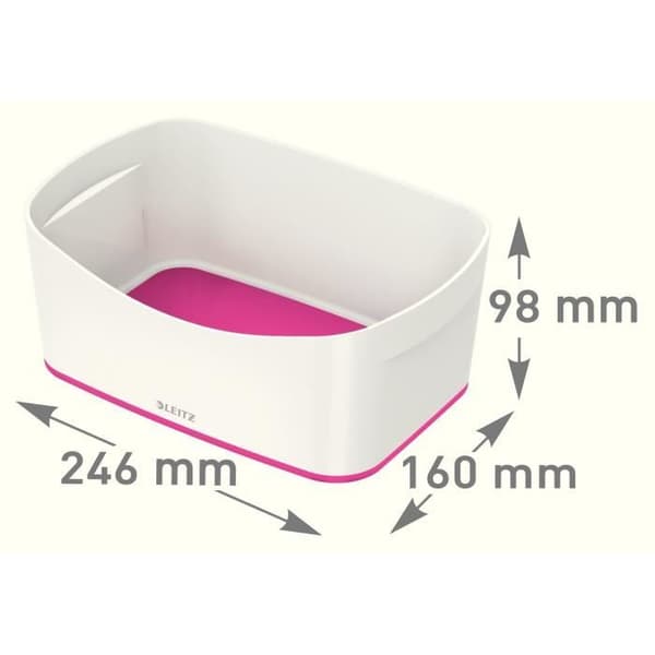 LEITZ MyBox förvaringsfack - Vit och Rosa - Reptålig ABS