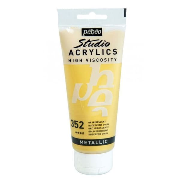 Akrylfärg - Pébéo - Studio - Iridescent Gold - 100 ml - Blank