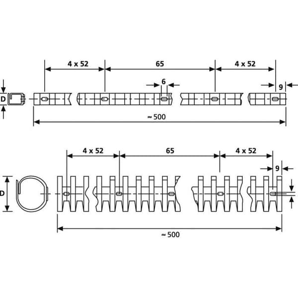 Porte-kabel 11 mm (max) HellermannTyton Heladuct Flex10SK 164-11108 vit 1 st(k)