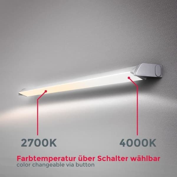 LED-list - B.K.Licht - 150° svängbar - 8W - 450 Lumen - Silverfärgad
