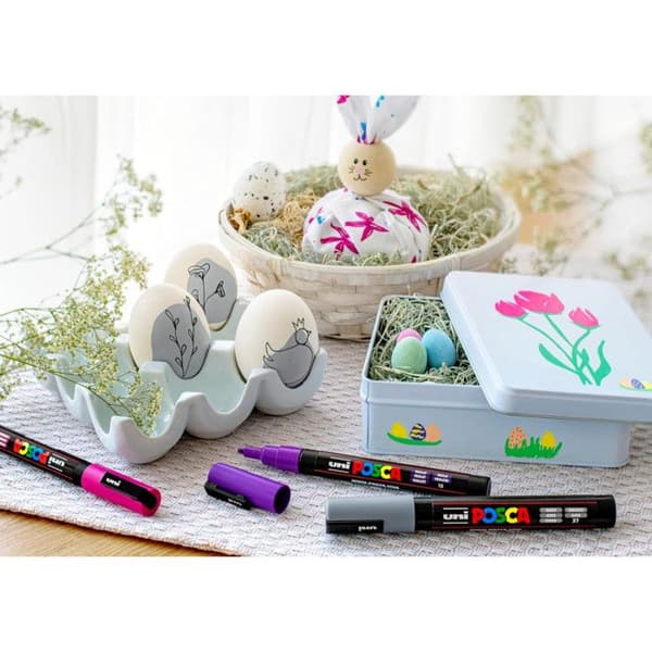 Pochette med 8 POSCA-markörer - PC5M - Pastellfärger - Medelspets
